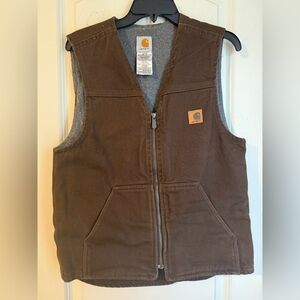 Carhartt Dark Brown Workwear Vest small Reg western rodeo barncore cowboy boho